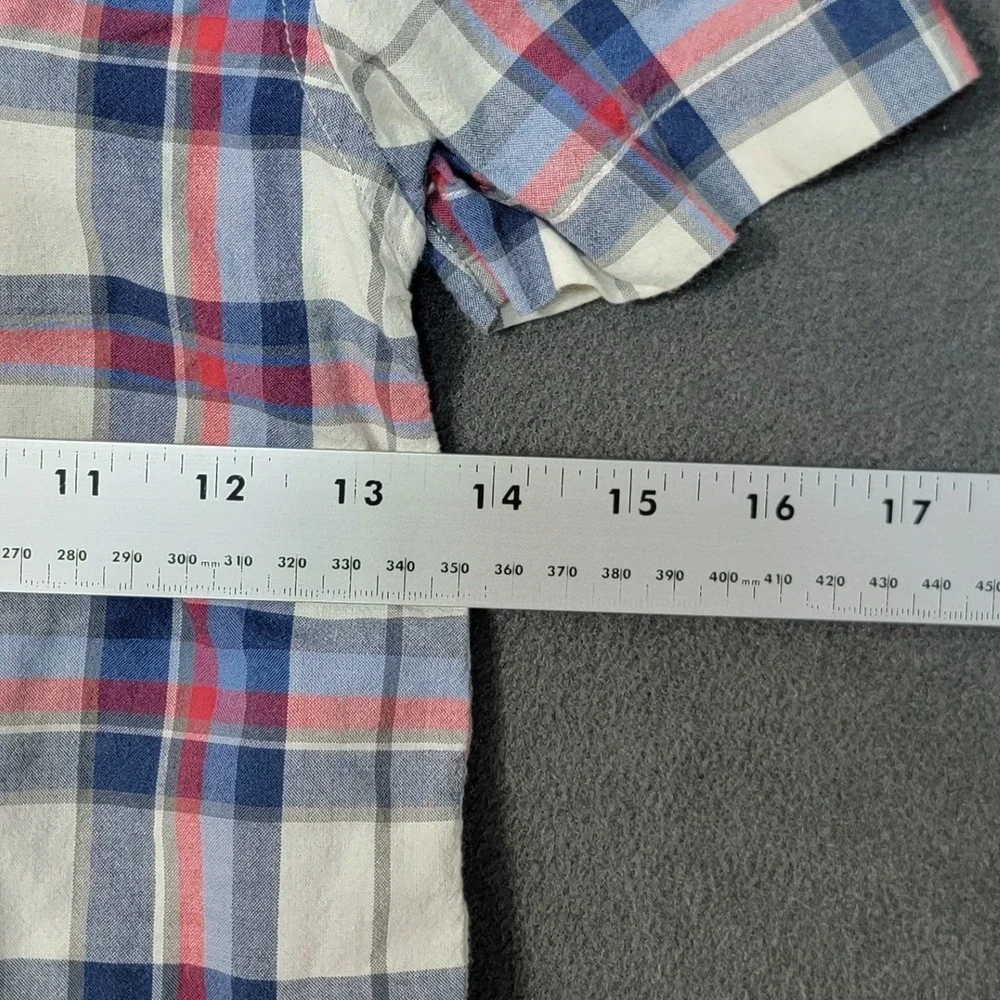 EUC Ralph Lauren Boys Plaid Short Sleeve Button Down Shirt Size 6 Blue Red White